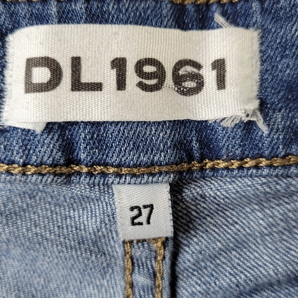 DL1961 Riley Boyfriend Jeans Size 27 30X29 Blue Distressed Mid Rise Stretch - Picture 5 of 15